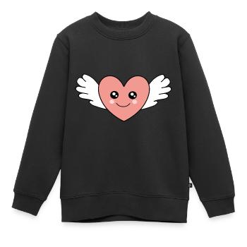Saint-Valentin, Saint-Valentin, Saint-Valentin - Sweat Premium enfant bio - noir - Devant - AI Model Kid Female (0cm)