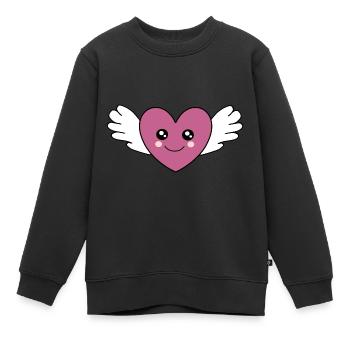 Kawaii Chibi Kawaii Coeur Kawaii Manga - Sweat Premium enfant bio - noir - Devant - AI Model Kid Female (0cm)