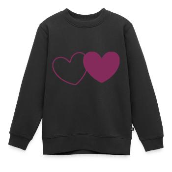 Valentinstag Herz violett - Kinder Premium Organic Sweatshirt - Schwarz - Vorne - AI Model Kid Female (0cm)