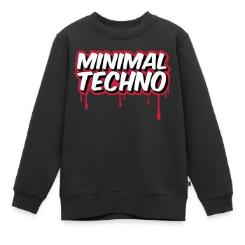 MINIMAL TECHNO - Kinder Premium Organic Sweatshirt - Schwarz - Vorne - AI Model Kid Female (0cm)