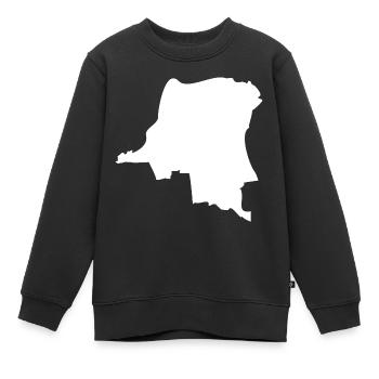Kongo Landkarte Flagge - Kinder Premium Organic Sweatshirt - Schwarz - Vorne - AI Model Kid Female (0cm)