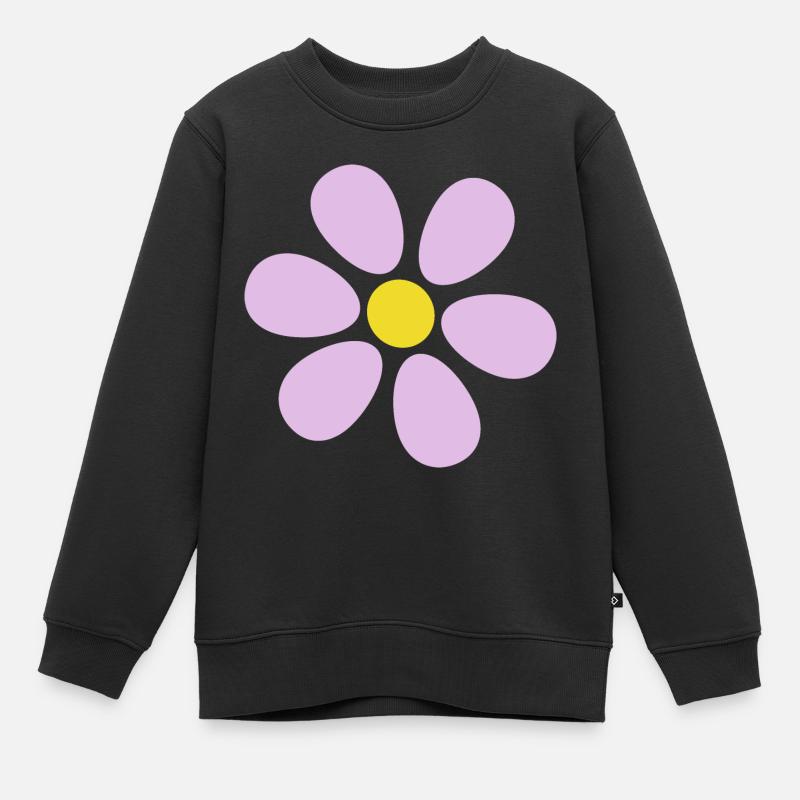 Fleur fleur pastel fleurs fleurs pastel lilas - Sweat Premium enfant bio - noir