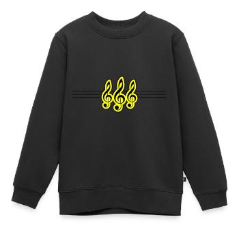 Clé de symbole de musique - Sweat Premium enfant bio - noir - Devant - AI Model Kid Female (0cm)