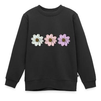 Blume pastell Blume Blumen pastell Blumen flieder - Kinder Premium Organic Sweatshirt - Schwarz - Vorne - AI Model Kid Female (0cm)