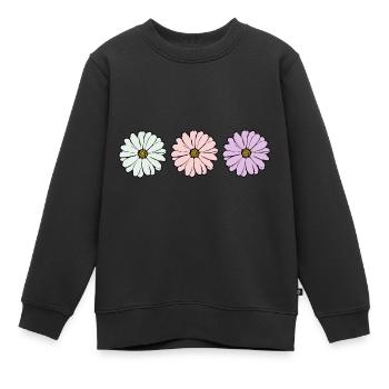 Blume pastell Blume Blumen pastell Blumen flieder - Kinder Premium Organic Sweatshirt - Schwarz - Vorne - AI Model Kid Female (0cm)