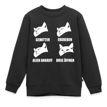 Katze - selektive Wahrnehmung - Spruch - Kinder Premium Organic Sweatshirt - Schwarz - Vorne - AI Model Kid Female (0cm)