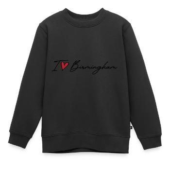 I Love Birmingham - Kinder Premium Organic Sweatshirt - Schwarz - Vorne - AI Model Kid Female (0cm)