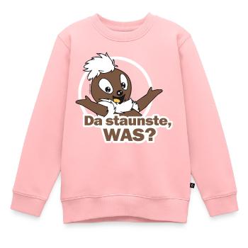 Pitttiplatsch 2D Da staunste, was? - Kinder Premium Organic Sweatshirt - Rosa - Vorne - AI Model Kid Female (0cm)