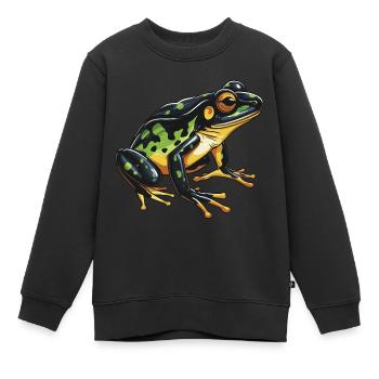 Tête de grenouille - Sweat Premium enfant bio - noir - Devant - AI Model Kid Female (0cm)