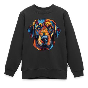 Tête de chien Labrador - Sweat Premium enfant bio - noir - Devant - AI Model Kid Female (0cm)