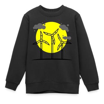 Windrad Erneuerbare Energie - Kinder Premium Organic Sweatshirt - Schwarz - Vorne - AI Model Kid Female (0cm)