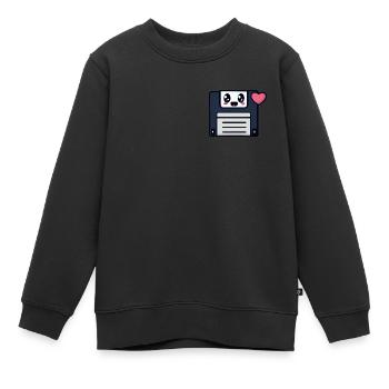 Disquette mignonne, kawaii ! - Sweat Premium enfant bio - noir - Devant - AI Model Kid Female (0cm)