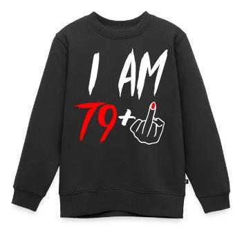80e anniversaire majeur - Sweat Premium enfant bio - noir - Devant - AI Model Kid Female (0cm)