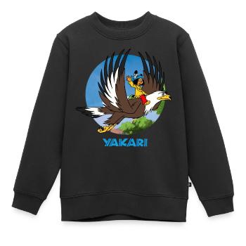 Yakari auf dem Adler - Kinder Premium Organic Sweatshirt - Schwarz - Vorne - AI Model Kid Female (0cm)