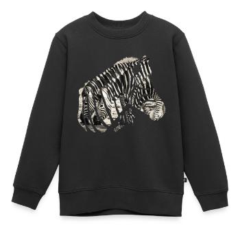 Zebra Herd Wildlife - Kids Premium Organic Sweatshirt - black - Front - AI Model Kid Female (0cm)