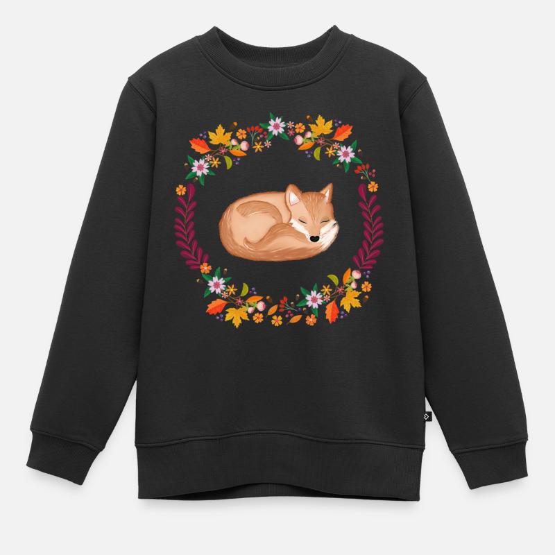 Fuchs - Kinder Premium Organic Sweatshirt - Schwarz