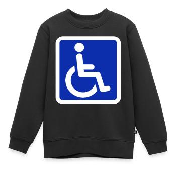 Symbol für Standard-Rollstuhl für Behinderte # - Kinder Premium Organic Sweatshirt - Schwarz - Vorne - AI Model Kid Female (0cm)