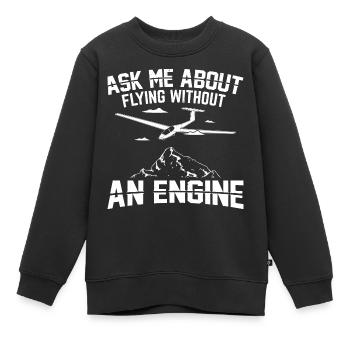 Gliding Gift Idea | Glider Gliding Gliding - Kids Premium Organic Sweatshirt - black - Front - AI Model Kid Female (0cm)