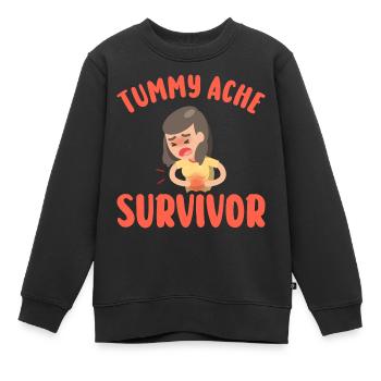 Survivant De Maux De Ventre Maladie - Sweat Premium enfant bio - noir - Devant - AI Model Kid Female (0cm)