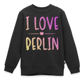 I Love Berlin - Kinder Premium Organic Sweatshirt - Schwarz - Vorne - AI Model Kid Female (0cm)