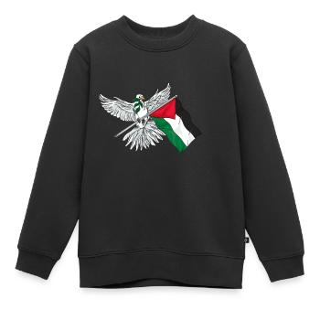 Palestine - Sweat Premium enfant bio - noir - Devant - AI Model Kid Female (0cm)