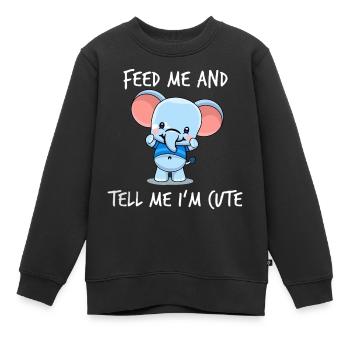 Feed Me And Tell Me I'm Cute - Kids Premium Organic Sweatshirt - black - Front - AI Model Kid Female (0cm)