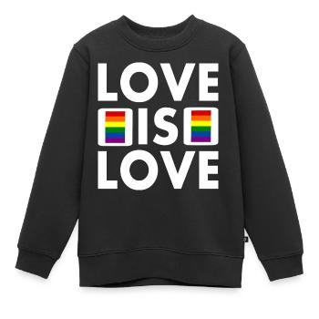 Love is love - Sweat Premium enfant bio - noir - Devant - AI Model Kid Female (0cm)