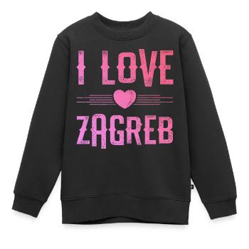J’aime Zagreb - Sweat Premium enfant bio - noir - Devant - AI Model Kid Female (0cm)