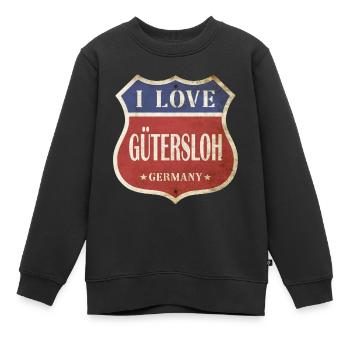 Gütersloh Deutschland Stadt I Love Vintage Retro - Kinder Premium Organic Sweatshirt - Schwarz - Vorne - AI Model Kid Female (0cm)