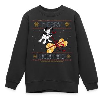 Asterix - Idefix Merry Christmas - Kinder Premium Organic Sweatshirt - Schwarz - Vorne - AI Model Kid Female (0cm)