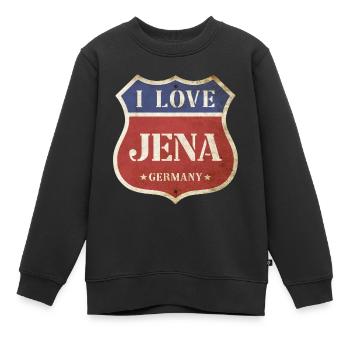 Jena Allemagne Ville J’aime Vintage Rétro - Sweat Premium enfant bio - noir - Devant - AI Model Kid Female (0cm)