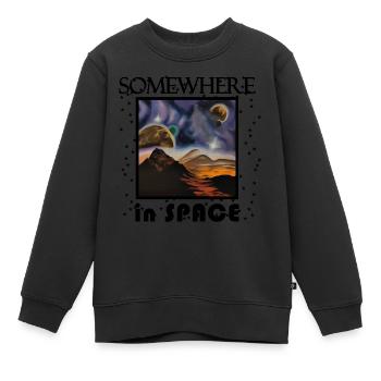 Somewhere in space a mysterious planet - Kids Premium Organic Sweatshirt - black - Front - AI Model Kid Female (0cm)