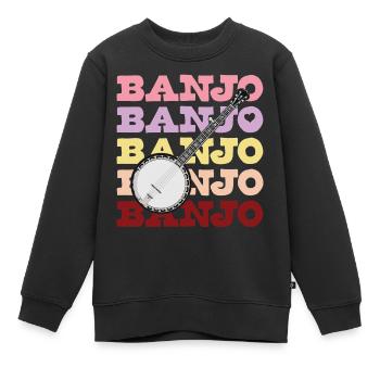 Banjo Candy Colours avec Bluegrass Resonator Banjo - Sweat Premium enfant bio - noir - Devant - AI Model Kid Female (0cm)