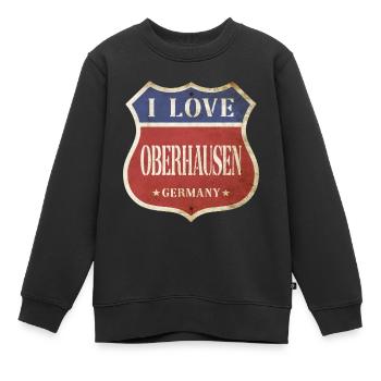Oberhausen Deutschland Stadt I Love Vintage Retro - Kinder Premium Organic Sweatshirt - Schwarz - Vorne - AI Model Kid Female (0cm)