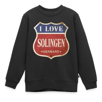 Solingen Deutschland Stadt I Love Vintage Retro - Kinder Premium Organic Sweatshirt - Schwarz - Vorne - AI Model Kid Female (0cm)
