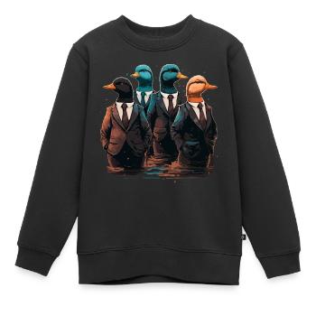 Lustige Enten in Anzügen - Kinder Premium Organic Sweatshirt - Schwarz - Vorne - AI Model Kid Female (0cm)