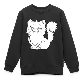 Süße kleine Katze - Kinder Premium Organic Sweatshirt - Schwarz - Vorne - AI Model Kid Female (0cm)