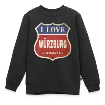 Würzburg Deutschland Stadt I Love Vintage Retro - Kinder Premium Organic Sweatshirt - Schwarz - Vorne - AI Model Kid Female (0cm)