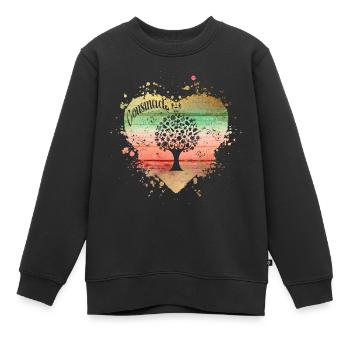 cousinade arbre coeur a personnaliser - Sweat Premium enfant bio - noir - Devant - AI Model Kid Female (0cm)