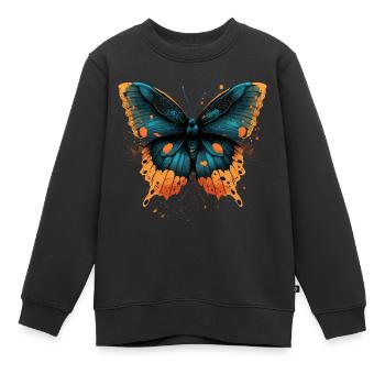Papillon délicat - Sweat Premium enfant bio - noir - Devant - AI Model Kid Female (0cm)