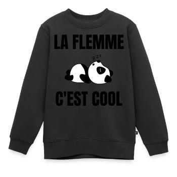 Faulheit ist cool-humoristisch-lustig - Kinder Premium Organic Sweatshirt - Schwarz - Vorne - AI Model Kid Female (0cm)