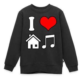 I Love House Music - Kinder Premium Organic Sweatshirt - Schwarz - Vorne - AI Model Kid Female (0cm)