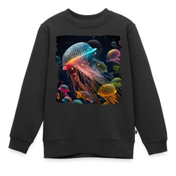 Quallen sind faszinierende Meeresbewohner - Kinder Premium Organic Sweatshirt - Schwarz - Vorne - AI Model Kid Female (0cm)
