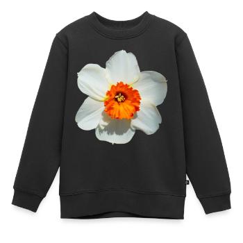 La jonquille vient de la Méditerranée - Sweat Premium enfant bio - noir - Devant - AI Model Kid Female (0cm)