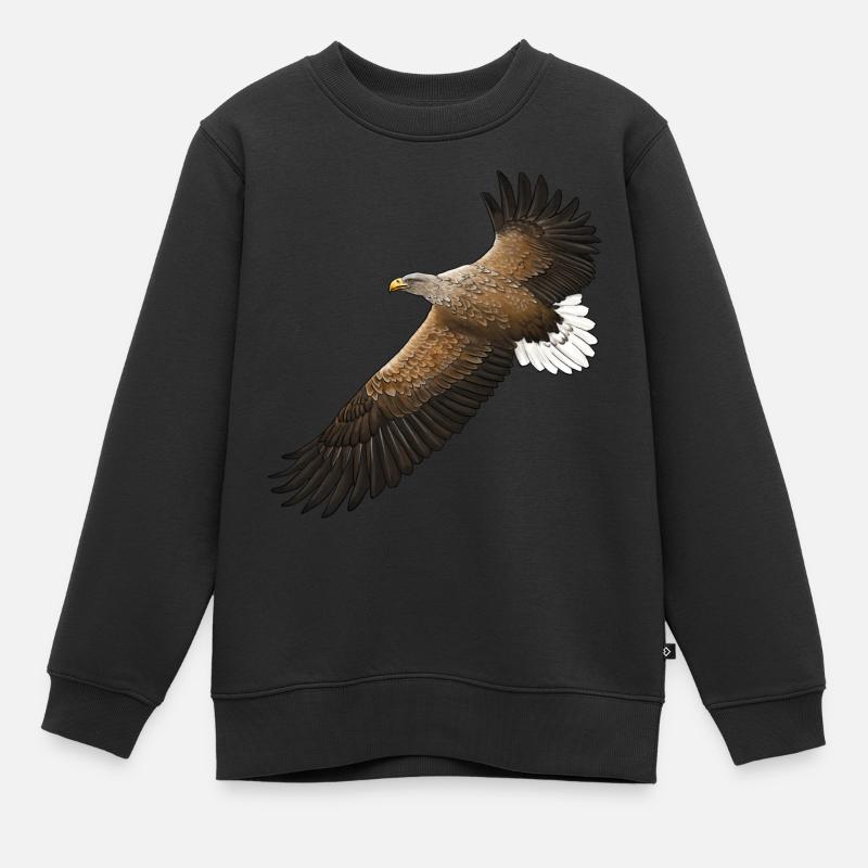 White-tailed eagles in flight - Kids Premium Organic Sweatshirt - black
