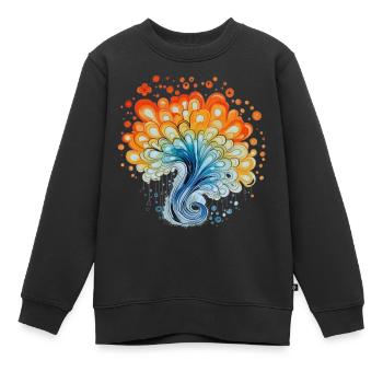 Bunter Wasserfarben Spritzer - Kinder Premium Organic Sweatshirt - Schwarz - Vorne - AI Model Kid Female (0cm)