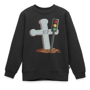 Feu tricolore reposer en toute tranquillité RIP - Sweat Premium enfant bio - noir - Devant - AI Model Kid Female (0cm)