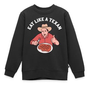 Essen in Texas Design für stolze Texaner - Kinder Premium Organic Sweatshirt - Schwarz - Vorne - AI Model Kid Female (0cm)
