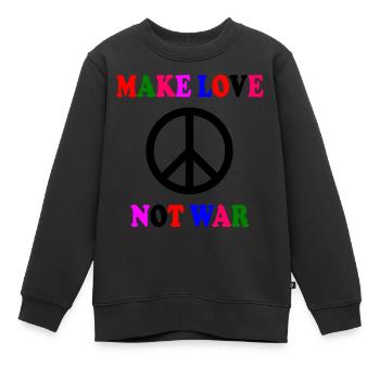 Make love not war - Kinder Premium Organic Sweatshirt - Schwarz - Vorne - AI Model Kid Female (0cm)