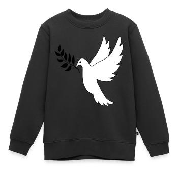 Friedenstaube - Kinder Premium Organic Sweatshirt - Schwarz - Vorne - AI Model Kid Female (0cm)